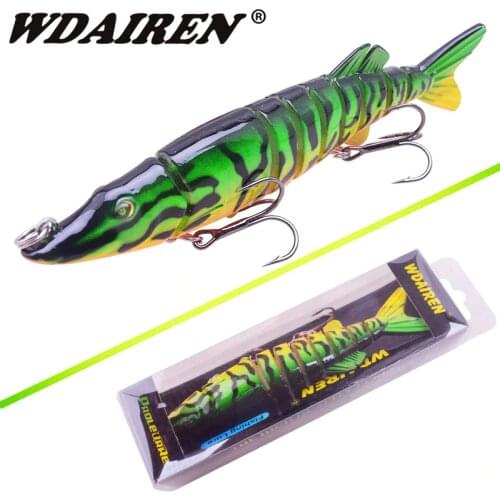 WDAIREN Artificial Pike Lure Multi Jointed Bait 12.5cm 22g Lifelike Crankbaits Sea Fishing Tackle Wobblers Swimbait 9 Joints