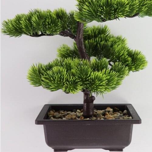 Artificial Plant Bonsai Realistic Beautiful Ornamental Simulation Pine Needles Cypress Plants Bonsai for Home