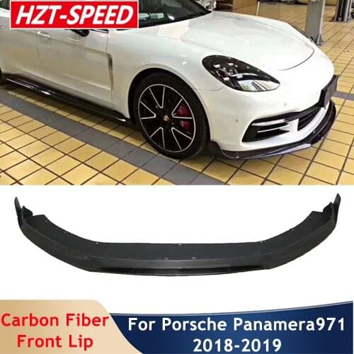 Real Carbon Fiber Car Front Bumper Lip Spoiler Diffuser Body Kits For Porsche Panamera 971 2018-2019 Modification