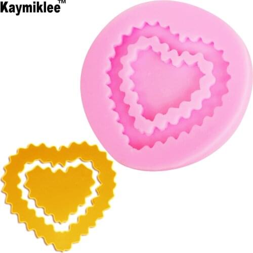 M524 Love Heart Silicone Mold Sugar Craft Resin Chocolate Clay Gumpaste Fondant Cake Decorating Tools