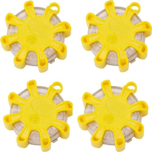 4PCS Magnetic Emergency Roadside Safety Light Road Flares Rescue Light 8 LEDs Strobe Warning Light Flashlights Car Beacon Lamps