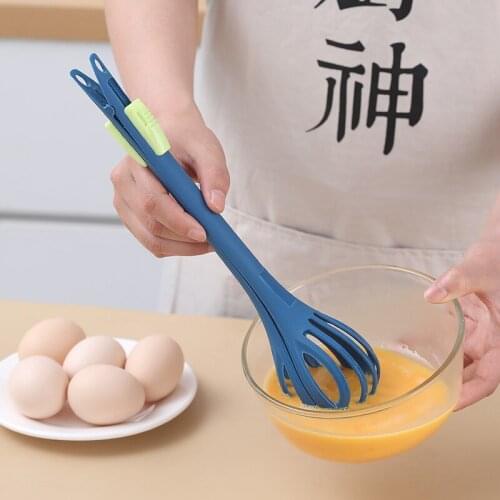 Multifunction Egg Beater Egg Clip Silicone Egg Whisk Manual Hand Mixer Noodles Scoop Food Clamp Spoon Kitchen Gadgets Egg Tools