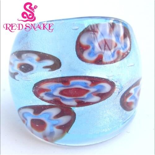RED SNAKE Brand Fashion Ring Handmade Murano Glass Multifarious Rings RSMG0000#99