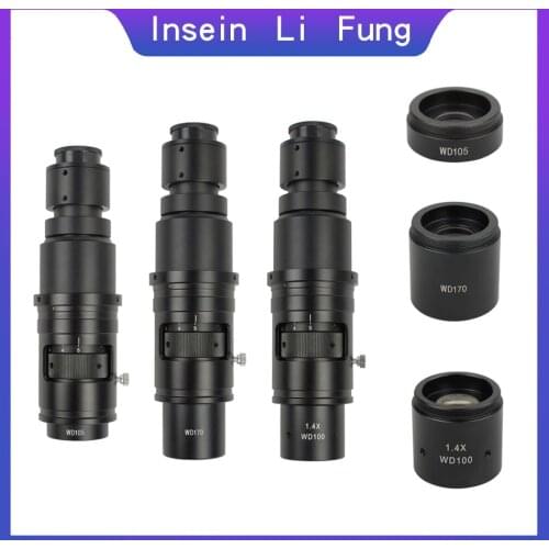 Monocular Video Microscope Zoom C-Mount Lens 10X-300X Magnifier Continuous Zoom Full Focus for Industrial Camera HDMI VGA USB