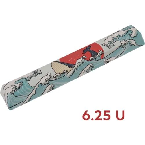 Sea Coral Keycap PBT Ukiyo-e Dye-Sub Space Bar 6.25U OEM Profile Keycap For Cherry MX Switch Mechanical Keyboard