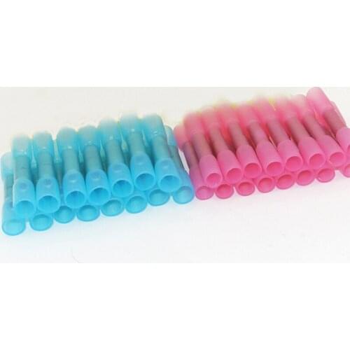 500/1000PCS Red Heat Shrink Crimp Terminals Waterproof Fully Insulated Seal Butt Electrical Wire Connectors 22-16 AWG Kit