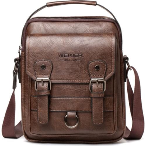 New Mans Crossbody Shoulder Bag Multi-function Men Handbags Large Capacity PU Leather Bag For Man Messenger Bags Tote Bag