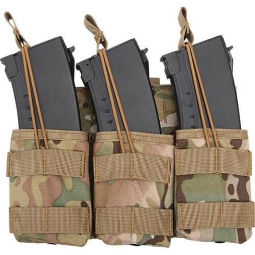 New Tactical MOLLE Triple Open-Top Magazine Pouch FAST AK AR M4 Mag Pouch Hunting Mag Accessories Paintball Airsoft Magazine Bag