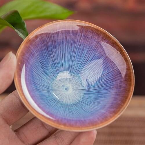 Kiln Change Teacup Ceramic Tea Cup Master Coffee Mug Plum Flower Small Tea Cup Petal Household Cups Teaset