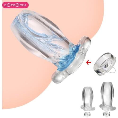 Hollow Butt Plug With Insert Anal Plug/Tunnel/Toy Huge Anal Speculum Anus Dilator SM Enema Anal Expanding Sex Toys For Men
