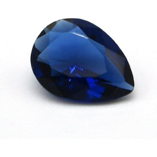 Size 2x3~13x18mm Pear Cut 50pcs/lot Loose Blue Color Glass Gems Stone Synthetic Beads For Jewelry