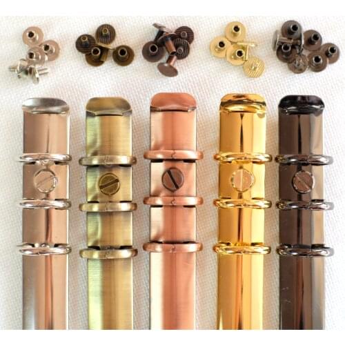 Colorful Metal Screws for Spiral Binder Clip 4mm/7mm/10mm Silver/Bronze/Red Bronze/Grey/Golden 10 Pairs/lot Loose-Leaf Binder