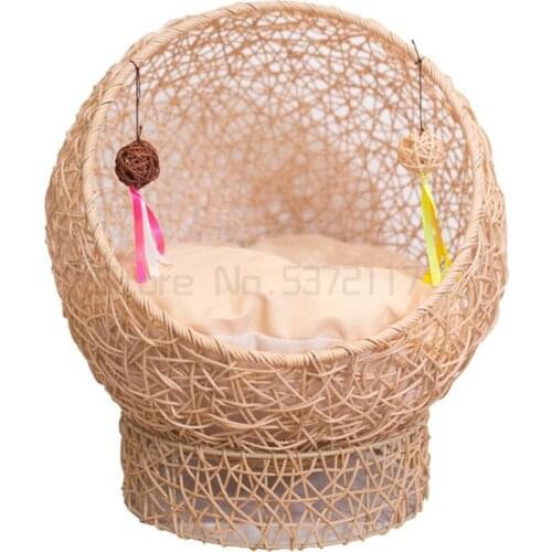 Rattan cat litter four seasons pet nest cat house large cat toys cat climbing frame kennel detachable and washable cat bed