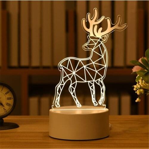 Navidad 3D Lamp Acrylic LED Night Lights Fairy Lights Christmas Decorations for Home Room New Year Gifts Wedding Decor Lamp USB