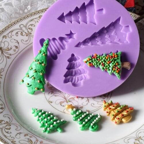 Christmas Tree Mould Silicone Mold Fondant Cake Decorating Tools Chocolate, Gumpaste Mold, Sugarcraft, Kitchenware