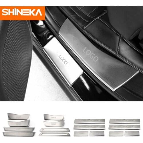 SHINEKA For Jeep Grand Cherokee 2011+ Stainless Steel Door Sill Guard Scuff Protector Plate Threshold For Jeep Grand Cherokee