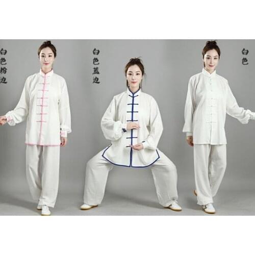 Traditional Chinese Tai Chi clothing summer practice clothes mens womens cotton and linen Taijiquan martial arts tops clothes