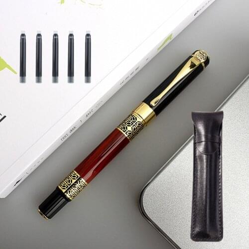 High quality 530 Golden carving Mahogany Business office School student office Supplies Fountain Pen New Ink pen ink pen