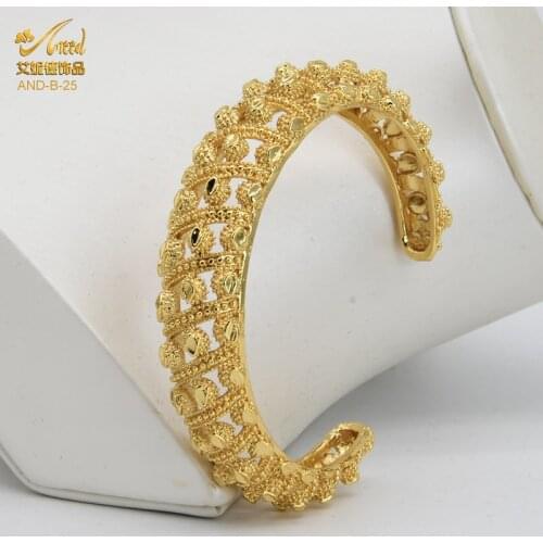 ANIID Bangles Set For Women Plated Bracelets 24K Gold Plated Jewelry Charm African Dubai Pure Ladies Turkish Indian Wedding Cuff