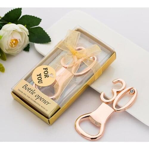 Gold 30th 40th Metal Beer Bottle Opener 30 40 years Old Birthday Favors Gifts Anniversary Souvenirs LX8324
