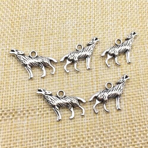 10Pcs 26*18mm Wolf Pendant Zinc Alloy Rolling Strong Wolves Charms Diy Jewelry Making Findings