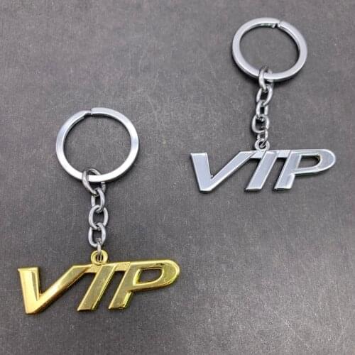 10pcs VIP Letters key Chain Silver Gold Color Metal Keychain Women Car Key Ring Simple Letter Key Holder