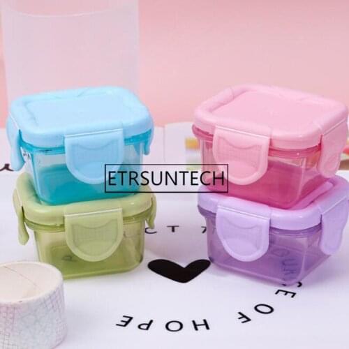 100pcs Mini Small Plastic Macaron Color Box With Lid Jewelry Earring Ring Collection Container Case Candy Storage Box