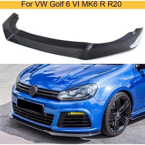 Carbon Fiber Car Front Bumper Lip Spoiler For Volkswagen VW Golf 6 VI MK6 R20 R Hatchback 2 Door 2012-2014 Front Lip Spoiler FRP