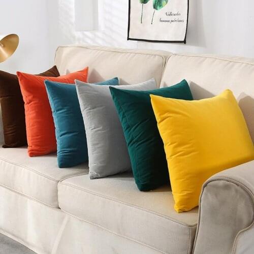Ins Velvet Modern Minimalist Solid Color Pillowcase Nordic Cushion Sofa Office Waist Pillow Bedside Large Backrest