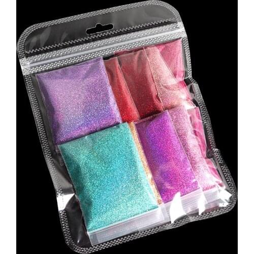 10 Colors Shiny Nail Glitter Powder Set Nail Art Decorations Rose Gold Red Purple Nail Pigment Powder Dust Professional Manicure
