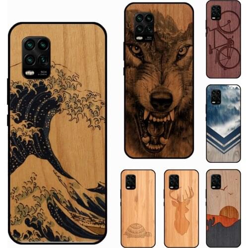 Wolf Bike Butterfly Wood For Xiaomi Mi 11 8 9 9T 10T Pro Mi Note 10 Lite Mi A3 A2 A1 For POCO X3 M3 F2 Pro Case