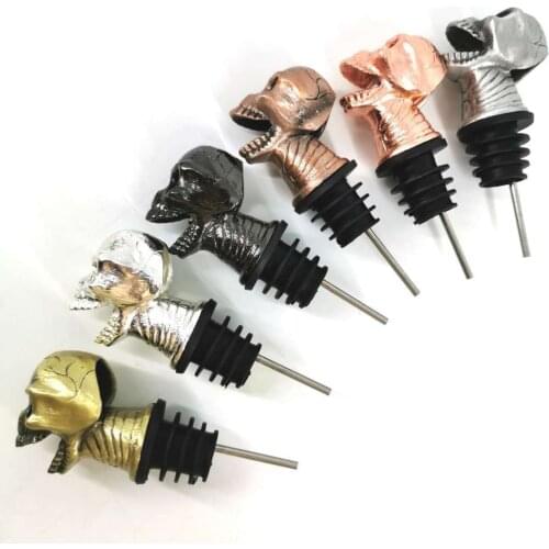 6 Colors Personality Skull Drinker Rose Gold Wine Mouth Metal Decoration Bar Winery Drinking Tool Souvenir Red Wine Pouring