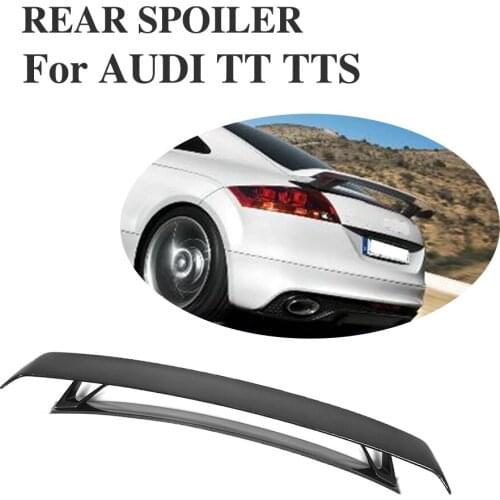 Carbon Fiber / FRP Black Rear Boot Double-Deck Spoiler Trunk Tail Wing For Audi TT MK2 8J TTS Coupe 2 Door 2008-2014