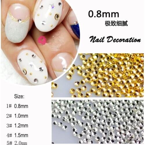 1000pcs/bag Alloy Nail Art Decoration 00.8~2.0mm Japanese Mini Circle Rivet Stud Metal Nail Parts DIY Supplies for nails