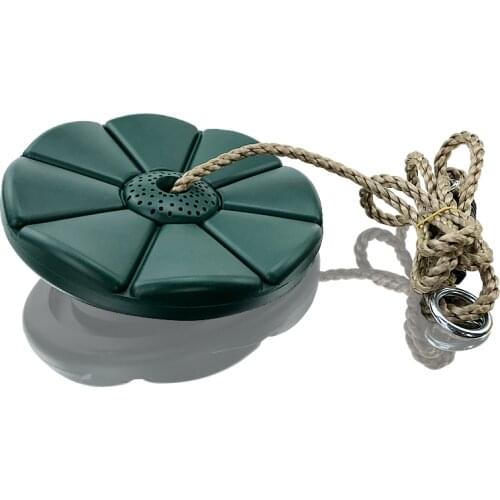 Childrens Swing Green Plastic Disc Swing Outdoor Indoor Hanging Plate Children Swing Disc Toy Seat Kids Round Rope Playground