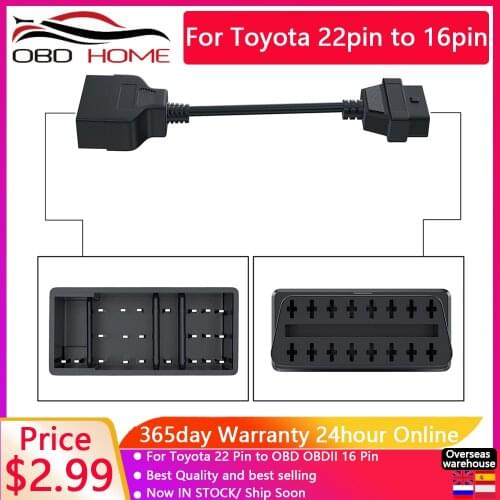 New For Toyota 22Pin to OBDII 16Pin Female Connector Adapter Cable DLC Lead Fits For Toyota 22 Pin Female to OBD2 16 Pin