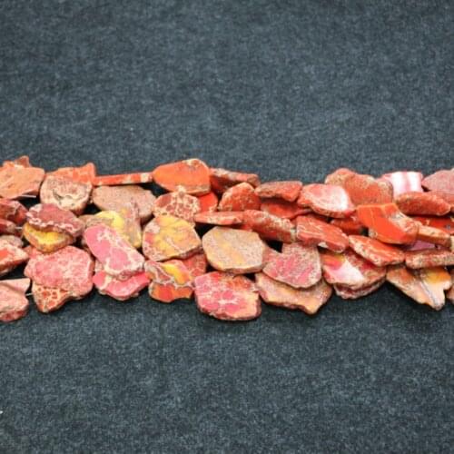 Gems Stone Orange Sea Sediment Imperial Necklace Pendant Smooth Slacb Slice Loose Beads Imperial Beads For Jewelry Making