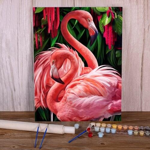 Animal Bird Flamingo Painting By Numbers Package Oil Paints 50*70 Boards By Numbers Decorative Paintings For Kids Art