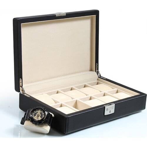31.5*22*8cm High Grade Black jewelry Organizing Box Or Watch Organizing Box Valuable Watch Transport Sales Or display Package