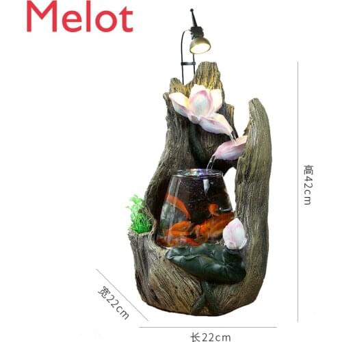 Creative Desktop Lucky Rockery Flowing Water Ornaments Home Fish Tank Home Decoration Fountain Living Room Office Humidifier