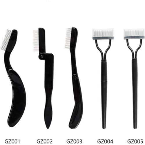 Metal Eyelash Comb Brush Makeup Tools Lash Separator Foldable Eyelash Brush Comb Eyelash Curler