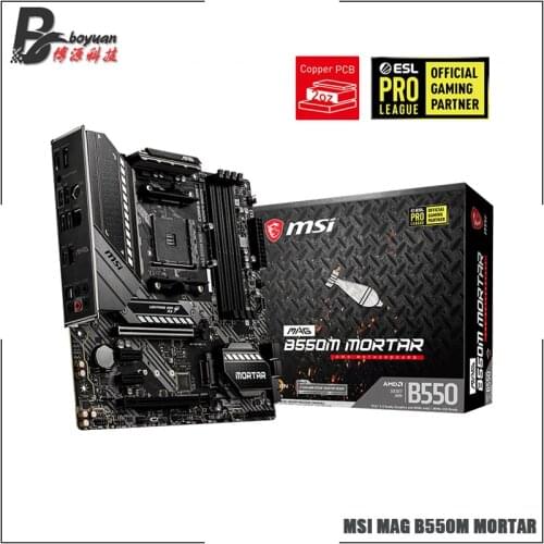 MSI MAG B550M MORTAR Micro-ATX AMD B550 B550M DDR4 4400(OC) MHz M.2 SATA3 USB3.2 128G best support R9 CPU Socket AM4