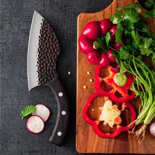 Filled small scimitar multi-purpose knife butcher knife bone-picking knife small kitchen knife 5Cr15Mov steel sharp