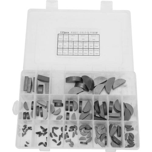 135 Pcs Woodruff Key Flywheel Pulley Crank Way Key Assortment Kit For Multiple Purpose Combination Semi-Circular Keys