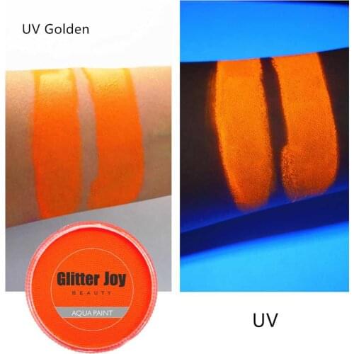 UV Golden Fluorescent Golden Color 30g/pc Water Based Face Body UV Glow Neon Body Paint Pigment in Beauty Makeup