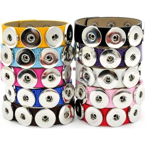 Newest Leather Snap Bracelet Bangles Vintage Wrap Leather Bracelets Watches FIt 18mm 20MM Snap Button Jewelry Bracelet