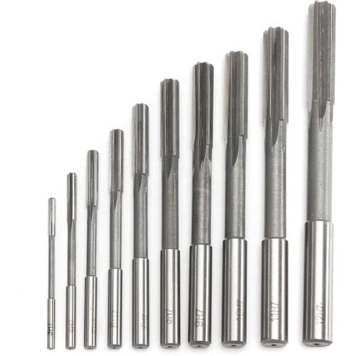 New 10pcs HSS H7 Straight Shank Milling Reamers Set Precision Chucking Machine Cutter Tool 3/4/5/6/7/8/9/10/11/12 mm Drop Ship