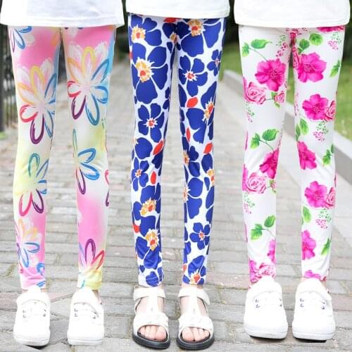 New spring and autumn Korean new girls print leggings childrens pants