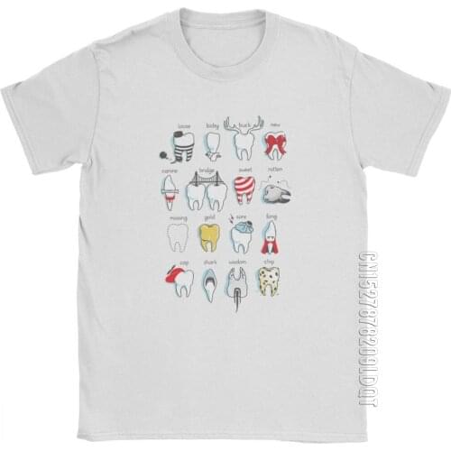 Dental Definitions T Shirts For Men Teeth Dentist Funny Tops Male Tshirt Plus Size T-Shirt Crew Neck Pure Cotton Basic Tees