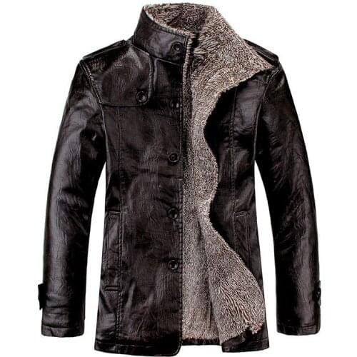 High Quality Autumn Winter Men Leather Jacket Warm Fashion Coats Clothes Male Motorcycle OUTERWEAR M-3XL